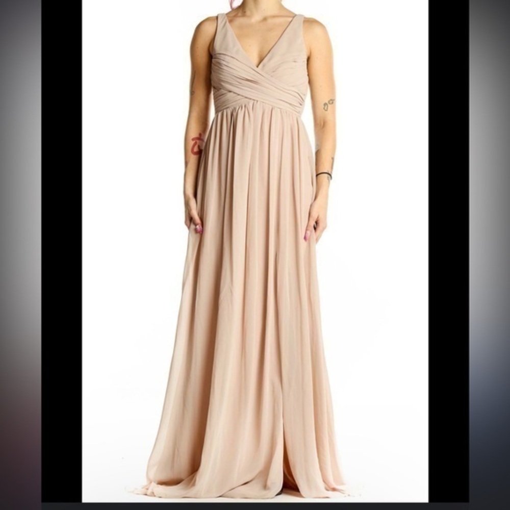 Birdy Grey dusty rose maxiโ bridesmaid gown